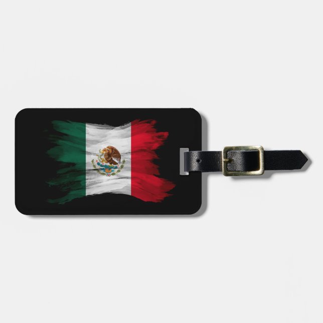 Étiquette À Bagage Drapeau du Mexique bracelet, drapeau national (Devant horizontal)
