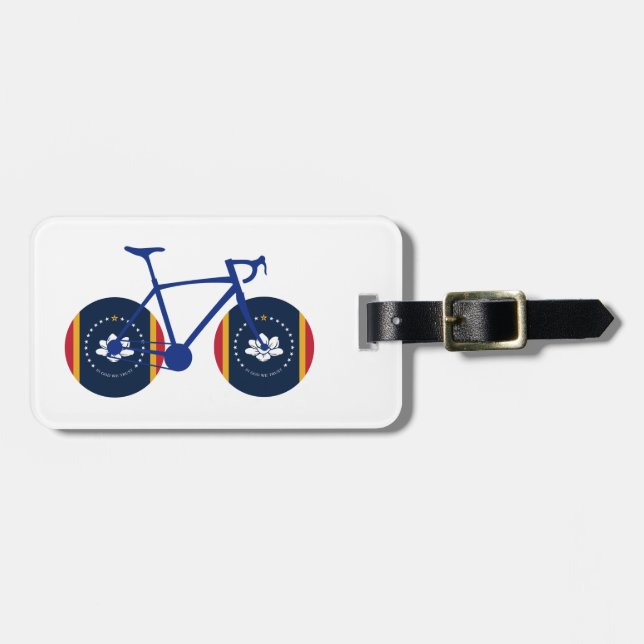 Étiquette À Bagage Drapeau du Mississippi à vélo (Devant horizontal)