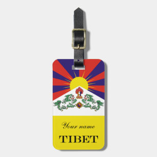 Étiquette À Bagage Drapeau du Tibet - Drapeau du lion des neiges