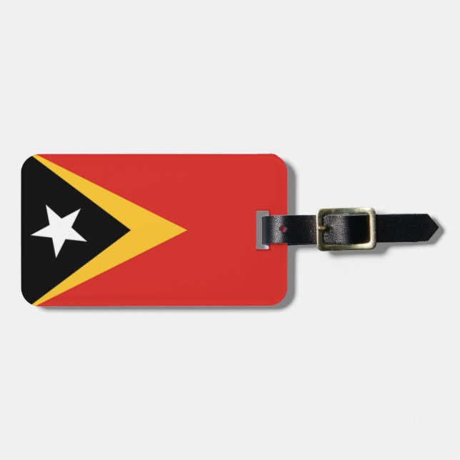 Étiquette À Bagage Drapeau du Timor Oriental Carte d'identité personn (Devant horizontal)