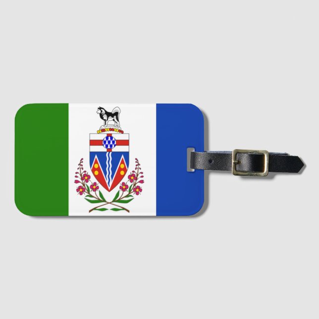 Étiquette À Bagage Drapeau du Yukon, Canada (Devant Horizontal)