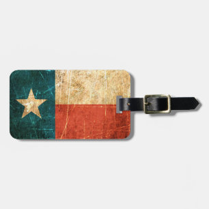 Étiquette À Bagage Drapeau éraillé et porté du Texas