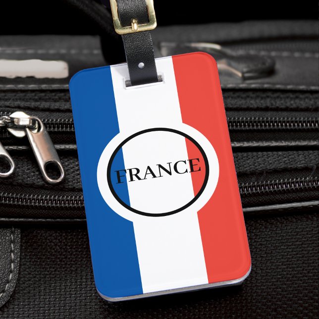 Étiquette À Bagage Drapeau français Rouge Blanc Bleu Patriotique (france french flag luggage tag)