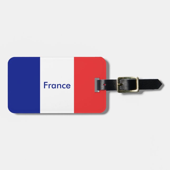 Étiquette À Bagage Drapeau français Tricolore (Devant horizontal)
