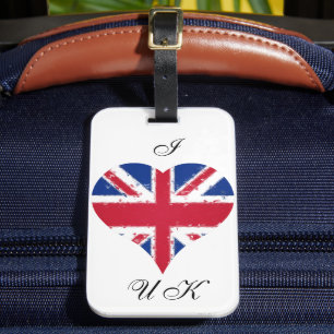 Étiquette À Bagage Drapeau I Heart England British Union Jack