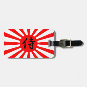 Étiquette À Bagage Drapeau impérial japonais avec symbole Kanji Samur