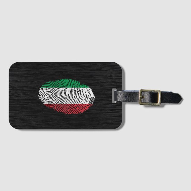 Étiquette À Bagage Drapeau italien d'empreinte digitale de contact (Devant Horizontal)