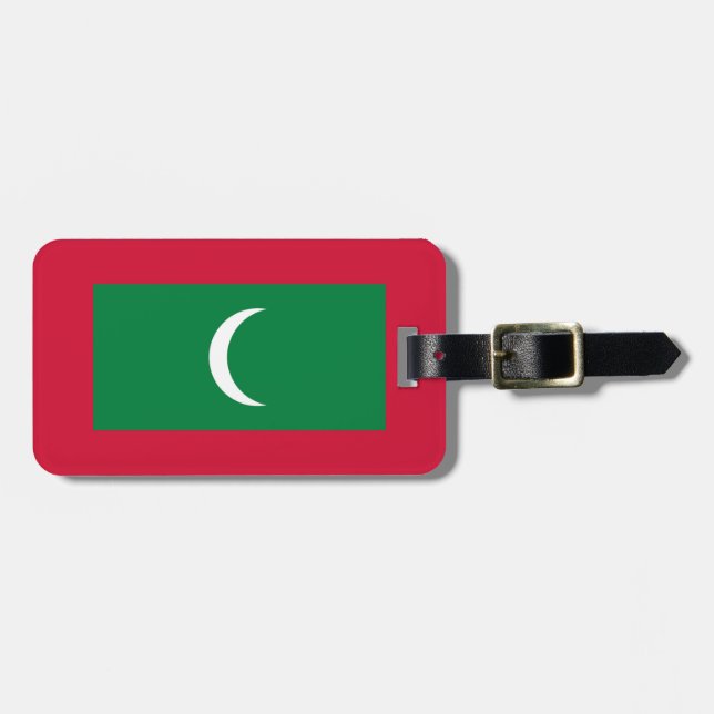 Étiquette À Bagage Drapeau Maldives Easy ID Personal (Devant horizontal)