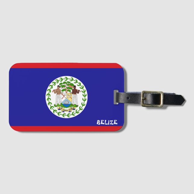 Étiquette À Bagage Drapeau national de Belize Patriotique (Devant Horizontal)