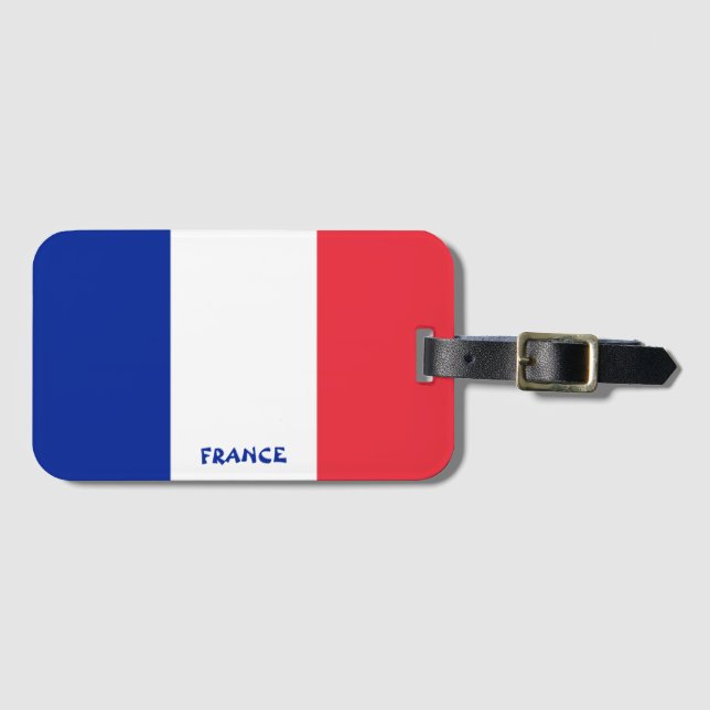 Étiquette À Bagage Drapeau national de France Patriotique (Devant Horizontal)