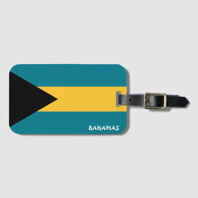 Étiquette À Bagage Drapeau national des Bahamas Patriotique (Devant Horizontal)