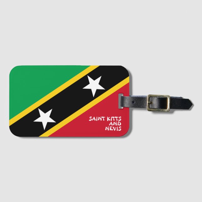 Étiquette À Bagage Drapeau national Saint-Kitts-et-Nevis Patriotique (Devant Horizontal)