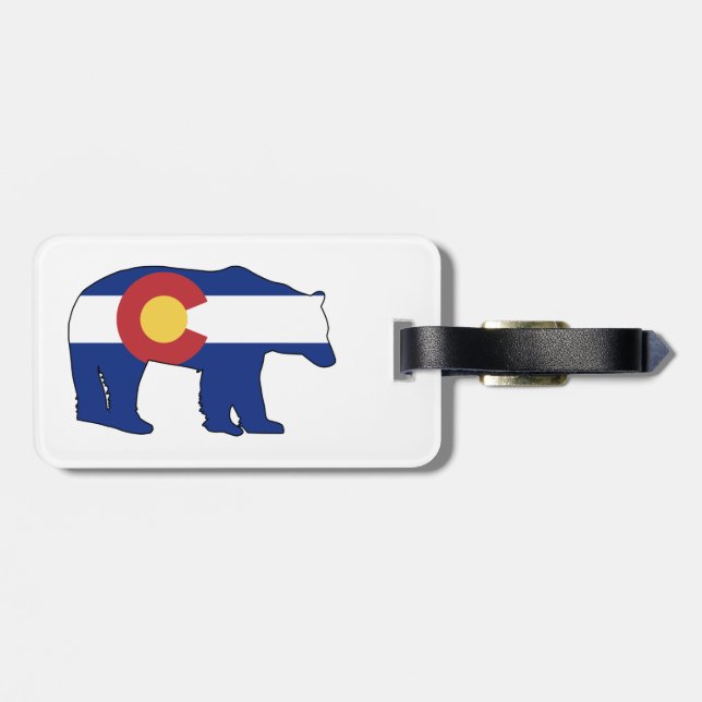Étiquette À Bagage Drapeau Ours du Colorado (Dos horizontal)