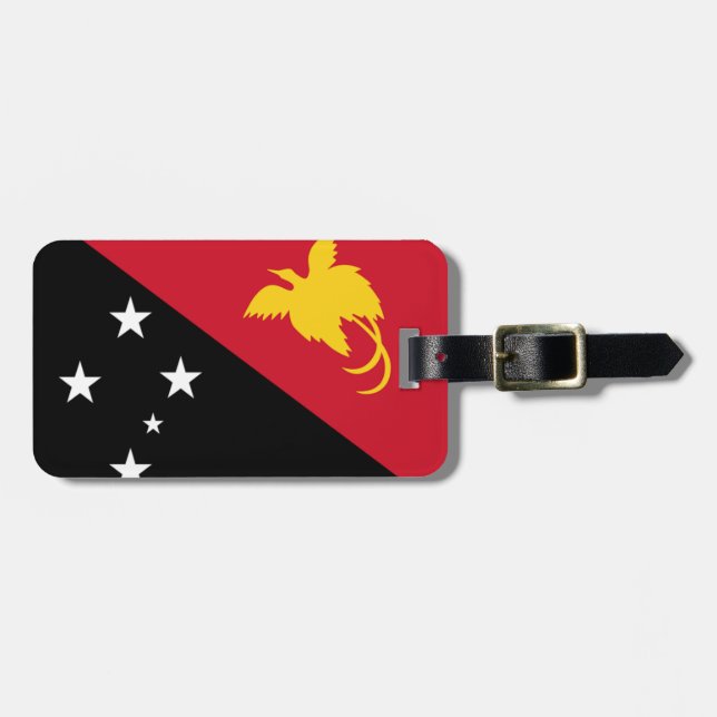Étiquette À Bagage Drapeau Papouasie-Nouvelle-Guinée Easy ID personne (Devant horizontal)