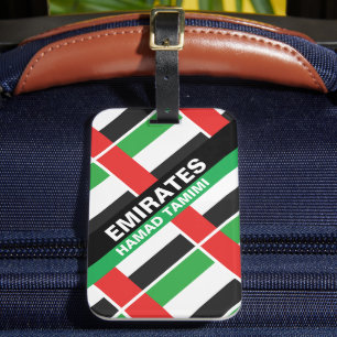 Étiquette À Bagage Drapeau Personnalisé Patriotique Émirats Arabes Un