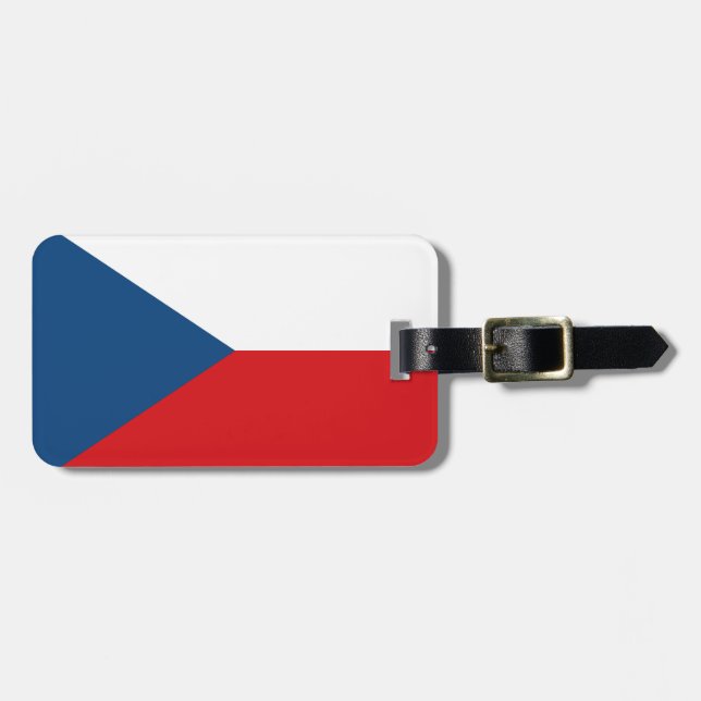 Étiquette À Bagage Drapeau République tchèque (Devant horizontal)