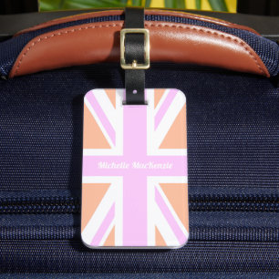 Étiquette À Bagage Drapeau rose et orange du Royaume-Uni / Union Jack