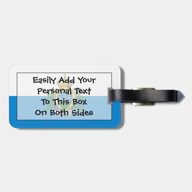 Étiquette À Bagage Drapeau San Marino Easy ID Personnel (Dos horizontal)