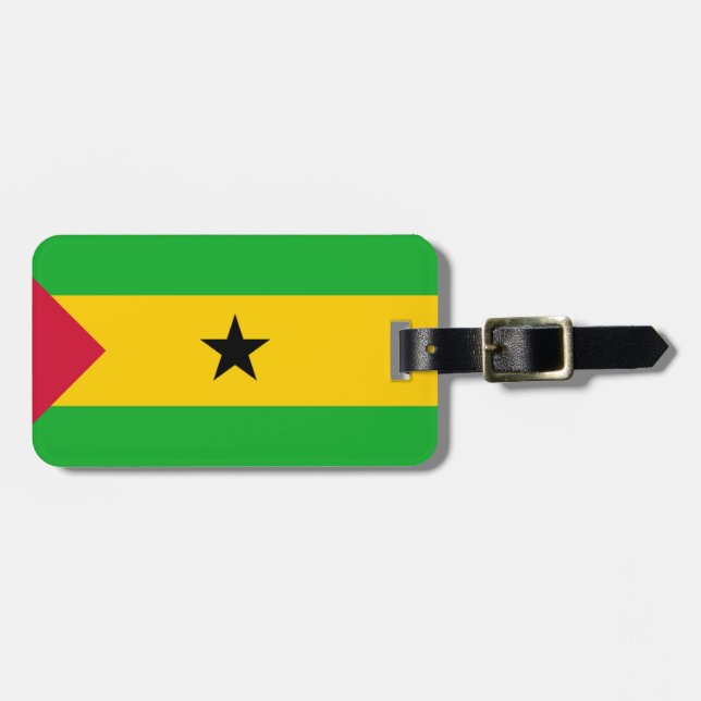 Étiquette À Bagage Drapeau Sao Tomé-et-Principe Easy ID personnel (Devant horizontal)