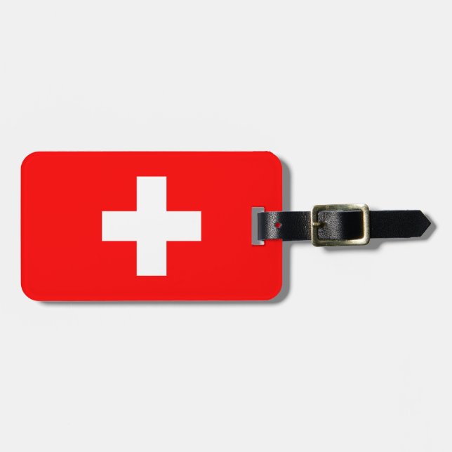 Étiquette À Bagage Drapeau Suisse (Devant horizontal)