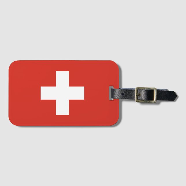 Étiquette À Bagage Drapeau Suisse de bagages (Devant Horizontal)