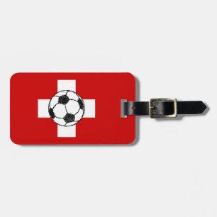 Étiquette À Bagage Drapeau suisse  Football Ball