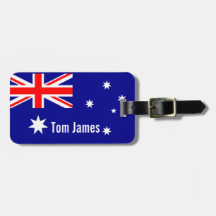 Étiquette À Bagage Drapeau Très Cool De L'Australie Avec Monogramme