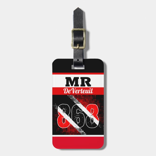 Étiquette À Bagage Drapeau Trinbago Patriotique Abstrait 868 points M (Devant Vertical)