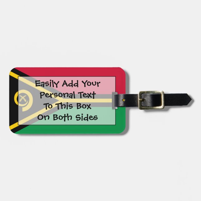 Étiquette À Bagage Drapeau Vanuatu Easy ID Personal (Devant horizontal)