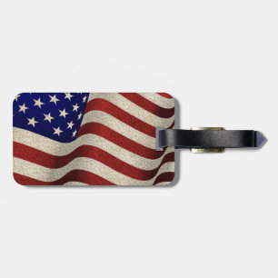 Étiquette À Bagage Drapeau vintage des USA de bannière étoilée de