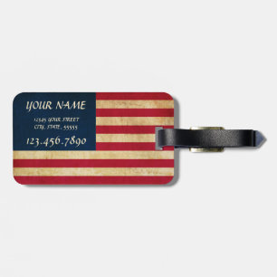 Étiquette À Bagage Drapeau Vintage patriotique américain personnalisé