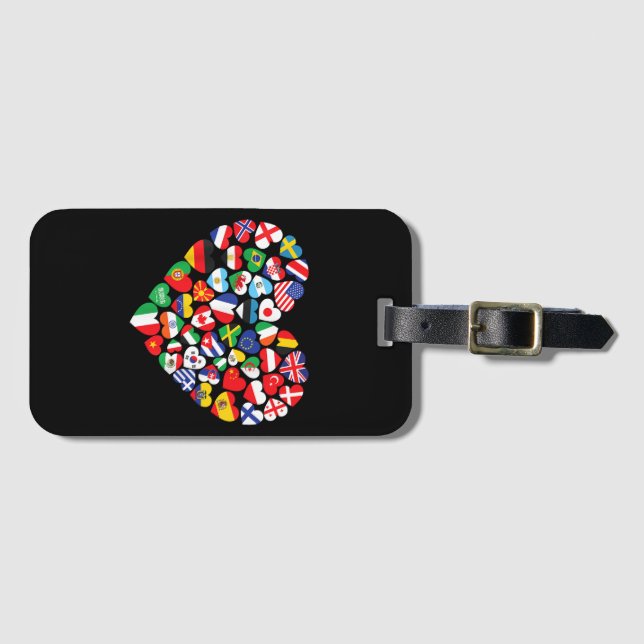 Étiquette À Bagage Drapeaux des pays du pavillon international (Devant Horizontal)