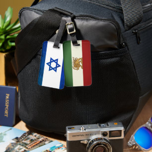Étiquette À Bagage Drapeaux d'Israël et d'Iran Voyage