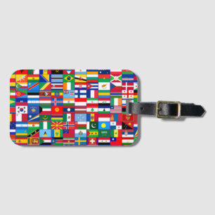 Étiquette À Bagage Drapeaux du monde