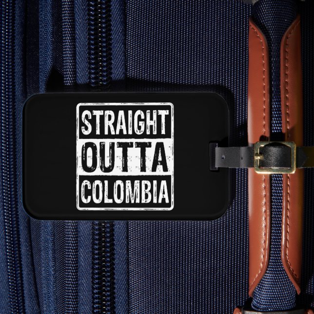 Étiquette À Bagage Droit devant la Colombie Noir Blanc (Insitu Rectoal 4)