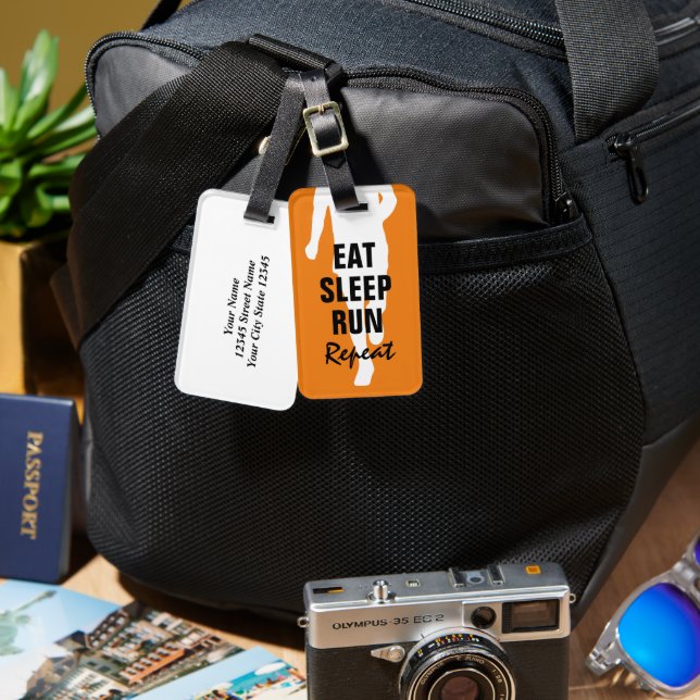 Étiquette À Bagage Drôle bagage de voyage pour coureur marathon (Recto & Verso)