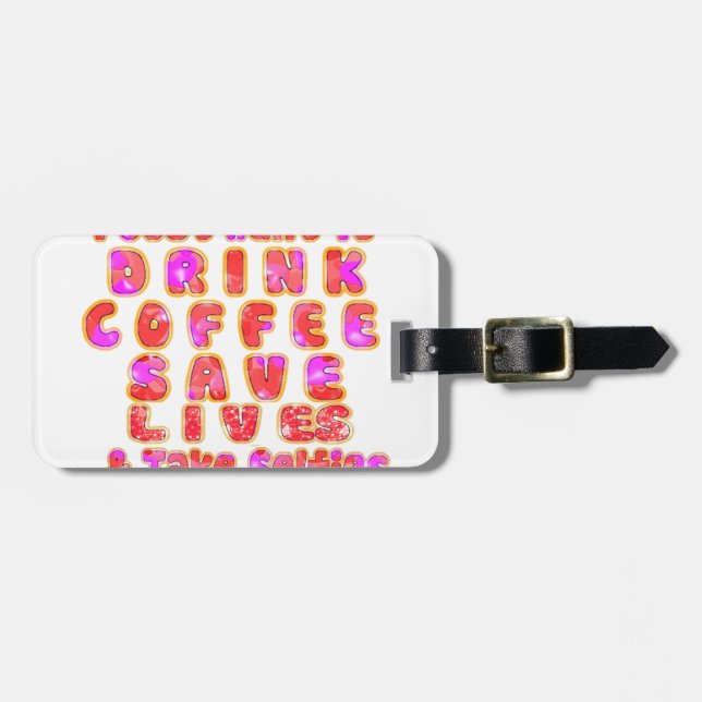 Étiquette À Bagage Drôle cadeau pour les amateurs de café (Devant horizontal)