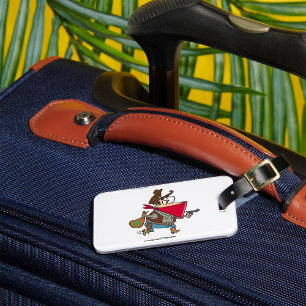 Étiquette À Bagage Drôle Cartoon Cowboy Bandit Robber