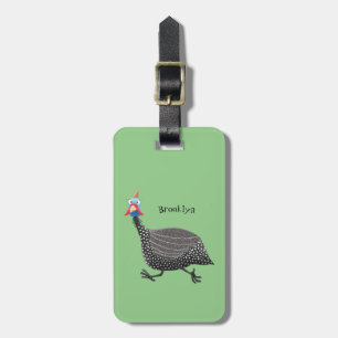 Étiquette À Bagage Drôle dessin animé d'oiseau de Guineafowl