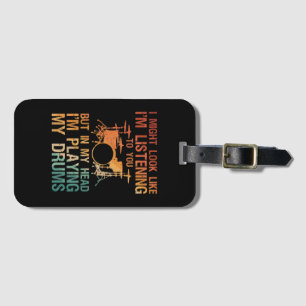 Étiquette À Bagage Drôle Drummer Art Pour Hommes Femmes Drum Player P