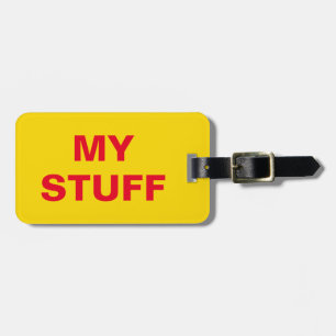 Étiquette À Bagage Drôle étiquette de bagage avec 'My Stuff' écrit de
