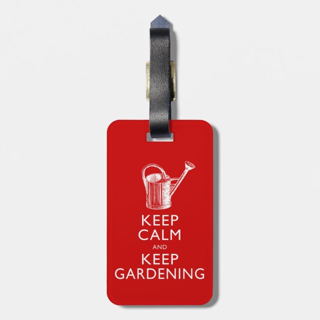 Étiquette À Bagage Drôle Garder le calme et Garder jardiner Gardener' (Dos Vertical)
