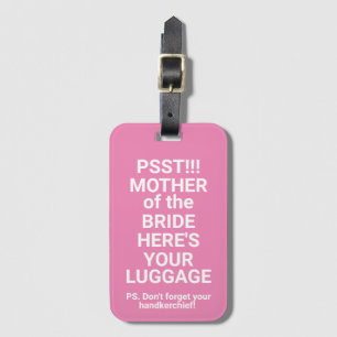 Étiquette À Bagage Drôle Mère de la mariée Bagage Balise en rose