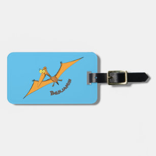 Étiquette À Bagage Drôle mignon dessin animé de pterodactyle volant o