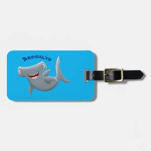 Étiquette À Bagage Drôle mignon requin marteau dessin animé