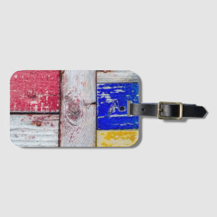Étiquette À Bagage Drôle Neoplasticisme en bois style art