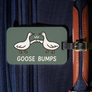 Étiquette À Bagage Drôle Oie Bumps Caricature   Oie de bosse de poing