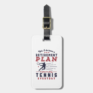 Étiquette À Bagage Drôle Retraité Joueur de tennis Citation Plan de r