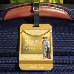 Étiquette À Bagage Drôle ruiné par des responsabilités personnalisées