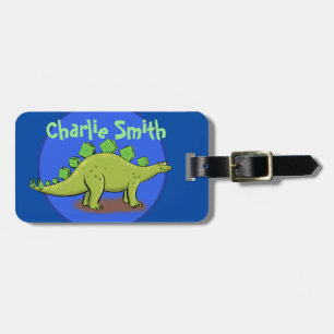 Étiquette À Bagage Drôle sac de dessin animé stegosaurus dinosaur ver